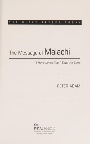 The Message of Malachi book cover